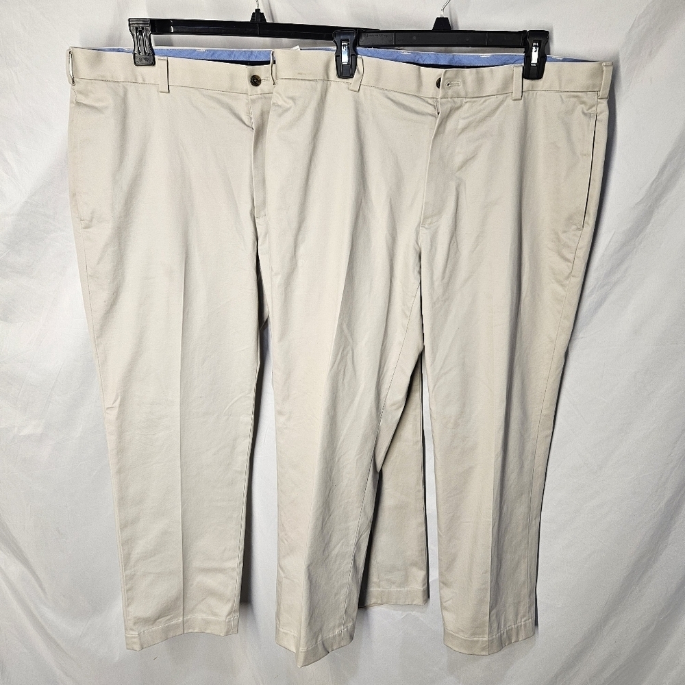 2 Pairs Of Brooks Brothers Chino Clark 37 X 30 97% Cotton Stretch Lightweight